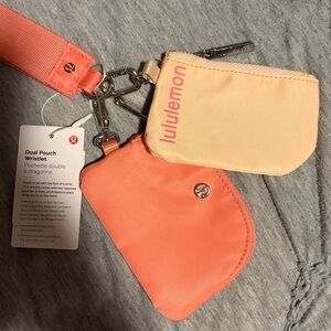 LULULEMON Coral/Peach Wristlet Set- NEW